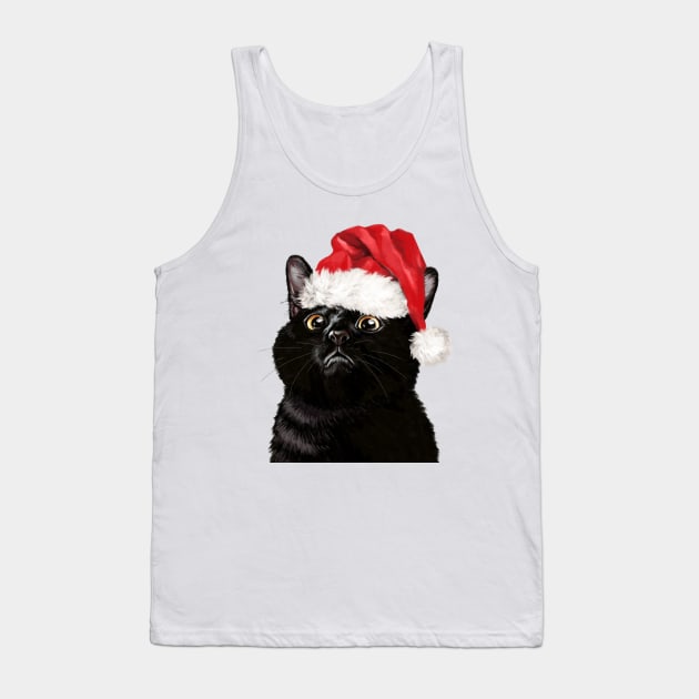 Christmas Black Cat Tank Top by bignosework